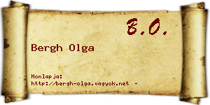 Bergh Olga névjegykártya